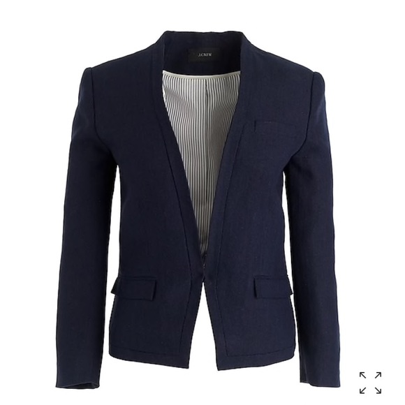 JCrew Cutaway Linen Jacket/Cropped Linen Pant Suit - Picture 2 of 7